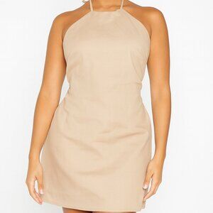 Chic Backless Beige Dress